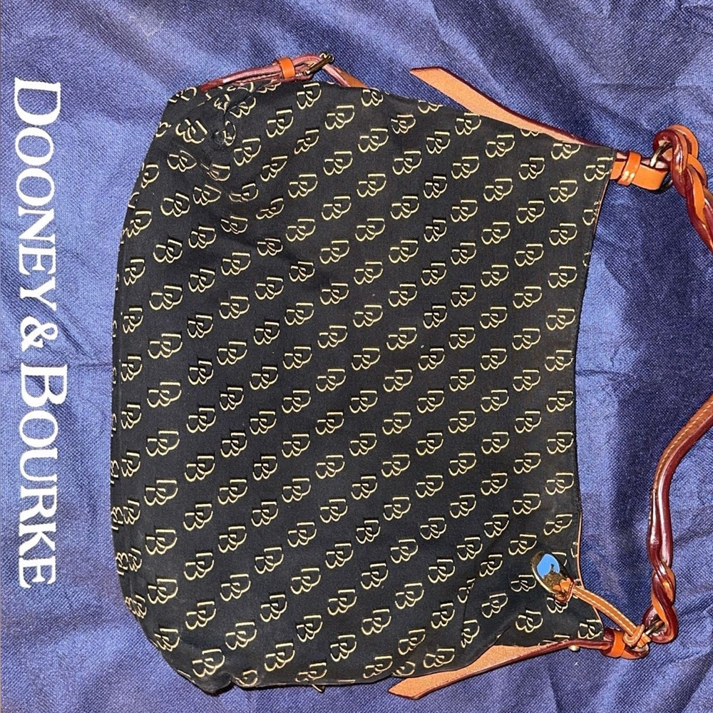 Dooney & Bourke Black and Brown Monogram Shoulder Bag